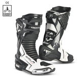 BELA SPEEDO 2.0 Couro Moto Botas Preto Branco - Imagem dupla de botas